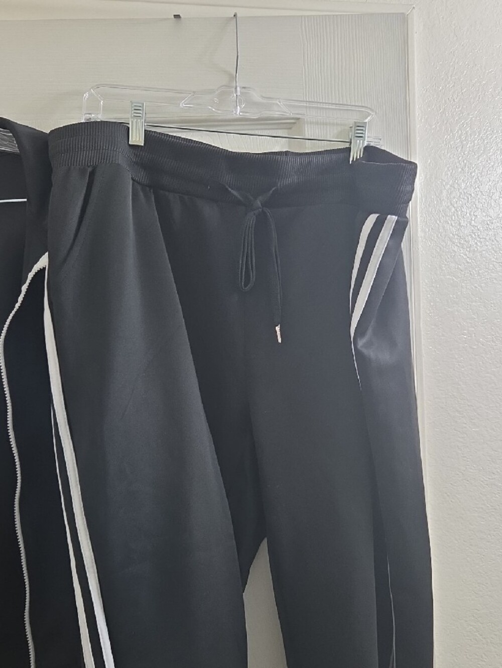 New Look Black Track Jacket Set with White Stripe Accents - Picture 4 of 8